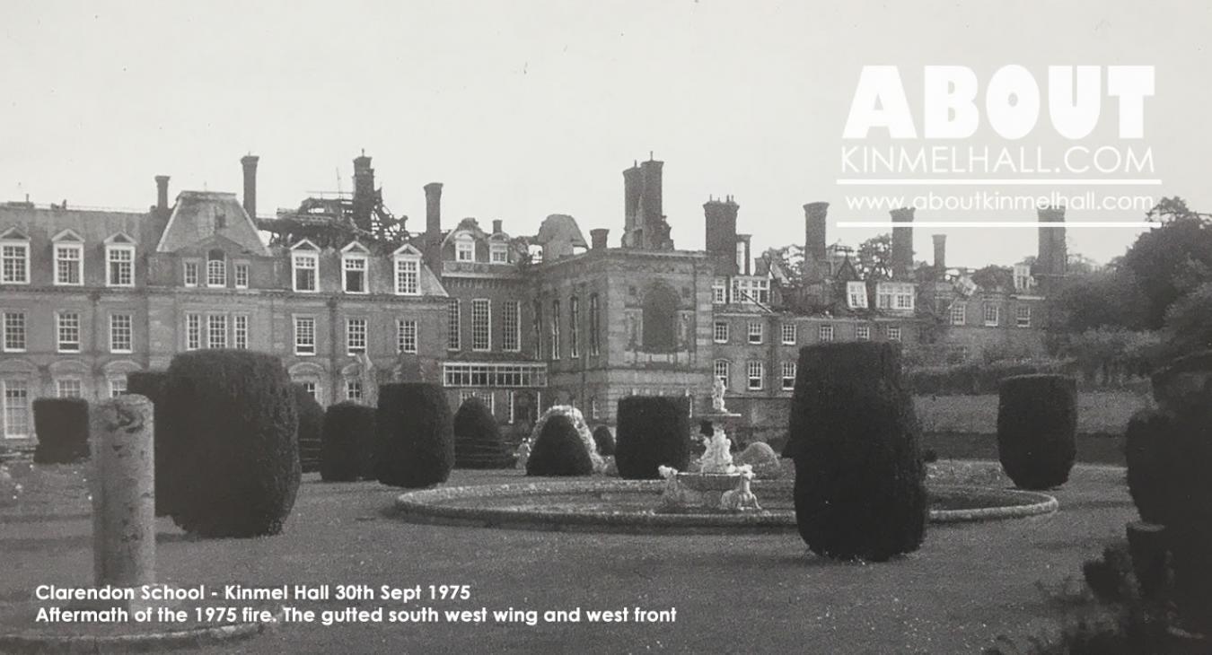 Clarendon School West Front Fire Aftermath 1975