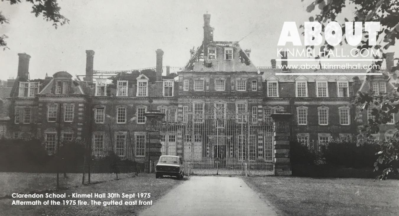Clarendon School East Front - Fire Aftermath 1975